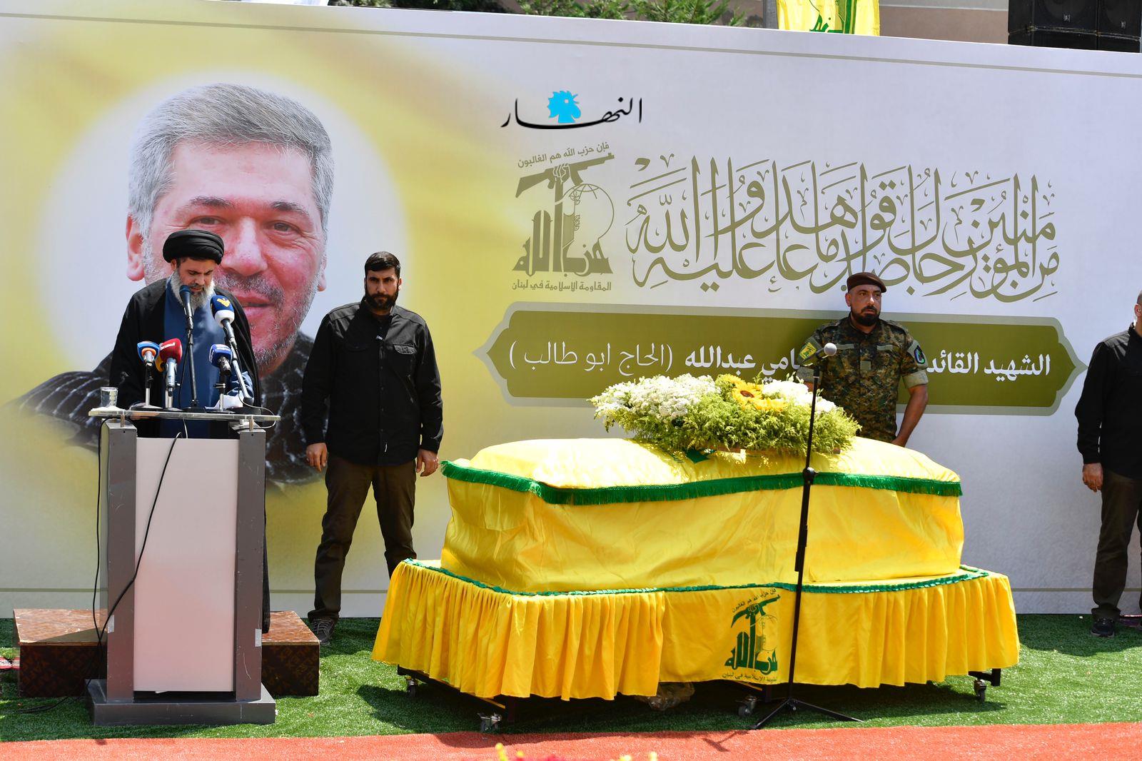 بالصور- حزب الله شيع القيادي طالب عبدالله في الضاحية... صفي الدين: سنزيد من عملياتنا كما ونوعا